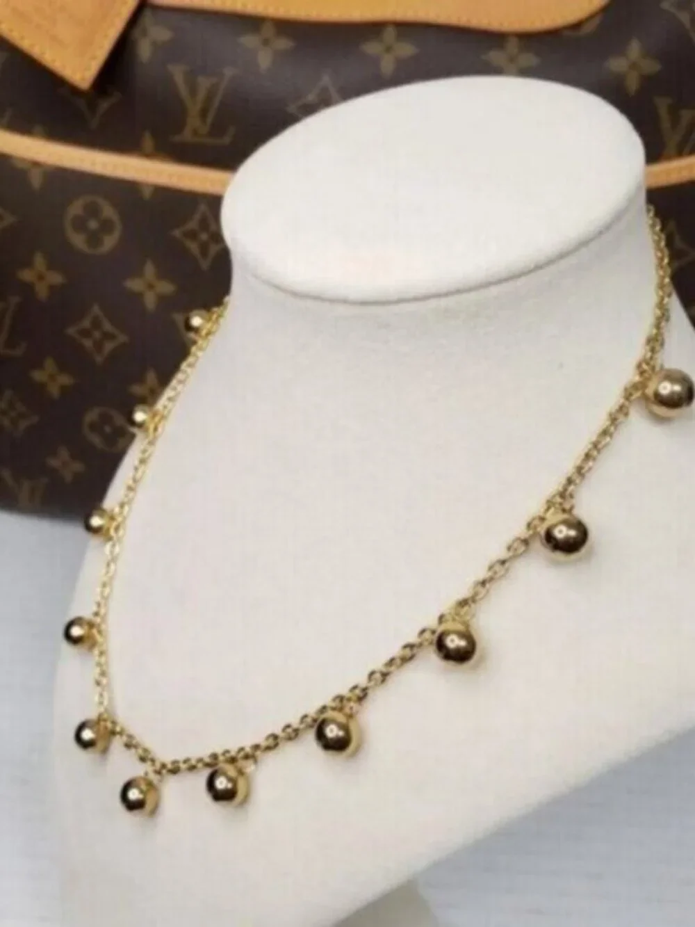 Gold-Plated Necklace with Authentic Louis Vuitton Padlock